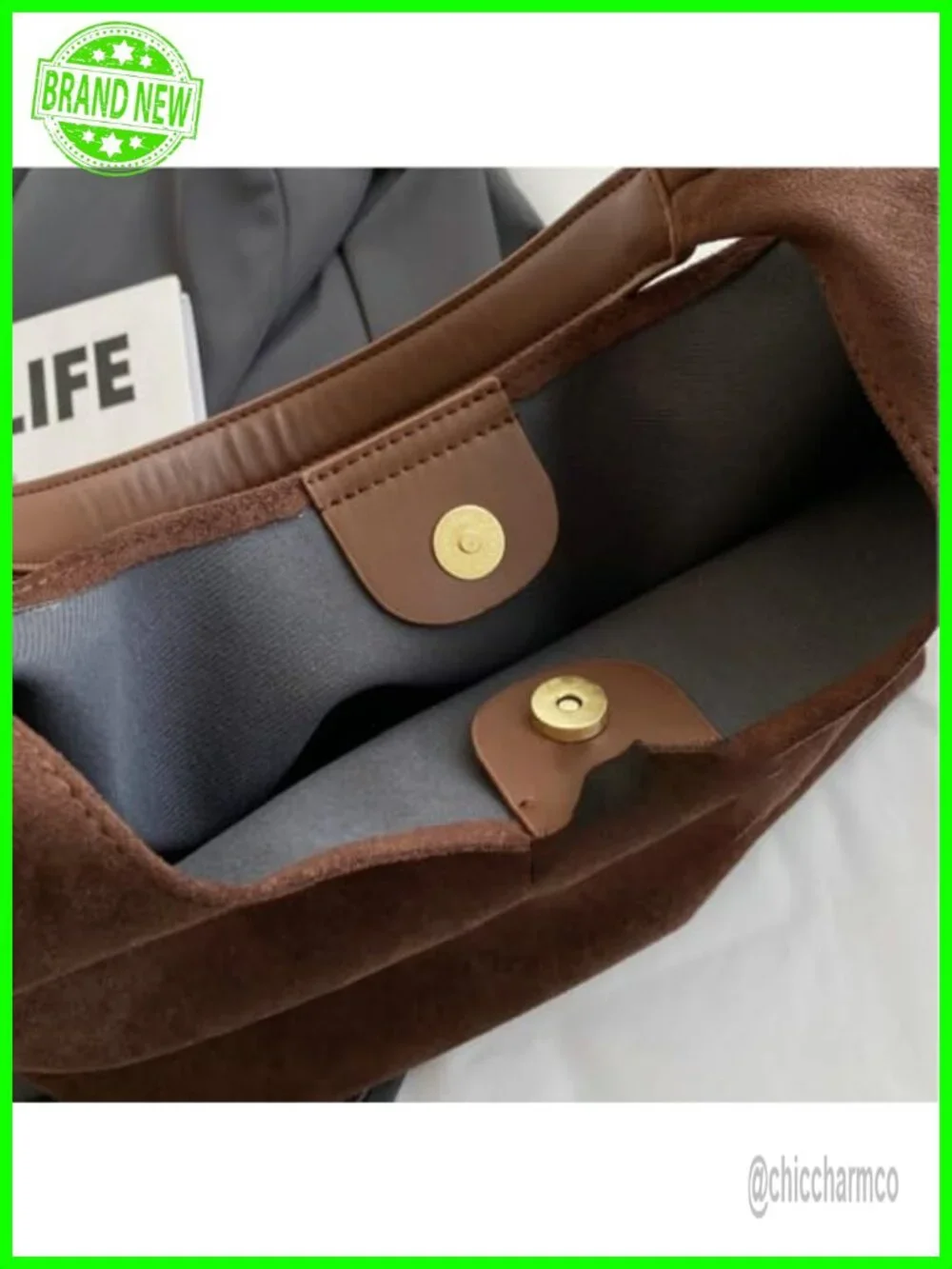 2 Pcs Suede Hobo Bags Crescent Satchel Shoulder Crossbody Purse Top-handle Tote